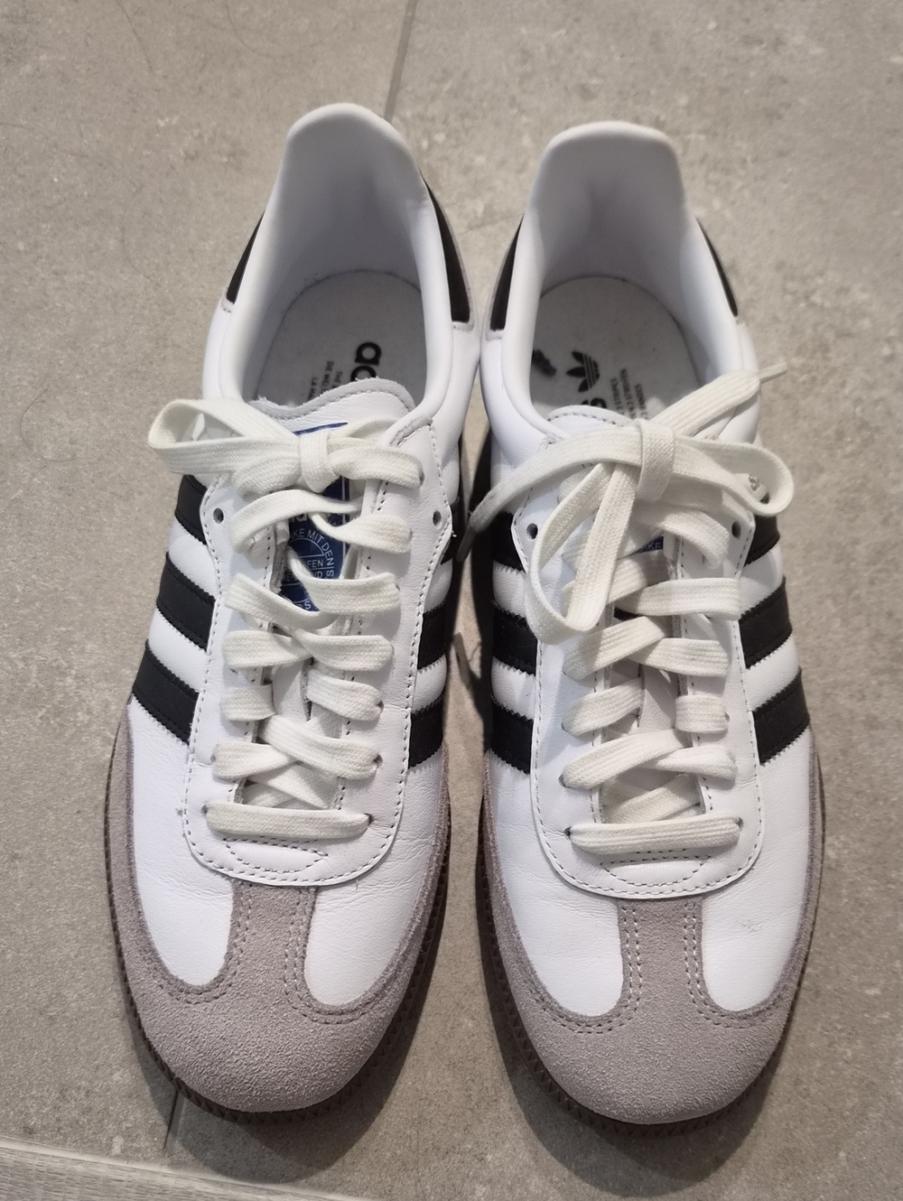 adidas Men’s White, Black & Gray Classic Leather Sneakers
